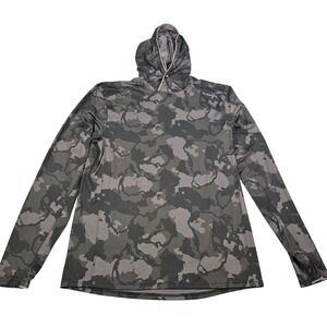 Simms Mens SolarFlex 50 Hoody Grey Camo Fishing Sun Shirt UPF 50 Small 45835